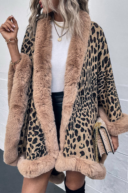 Hoombox Street Elegant Leopard Patchwork Outerwear