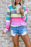 Hoombox  Rainbow Striped Multicolor Thin Tops(5 Colors)
