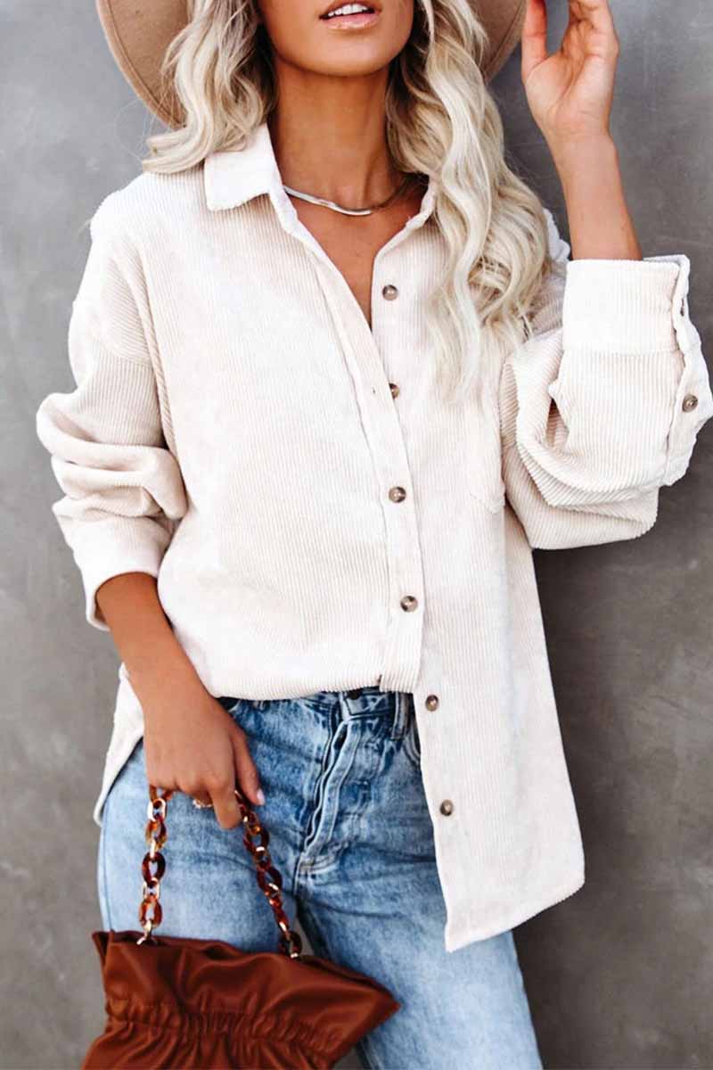 Hoombox  Solid Color Loose Pit Shirt Tops
