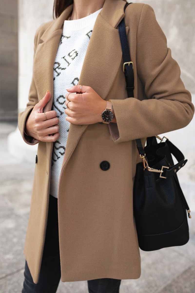 Hoombox  Solid Color Loose Suit Coat