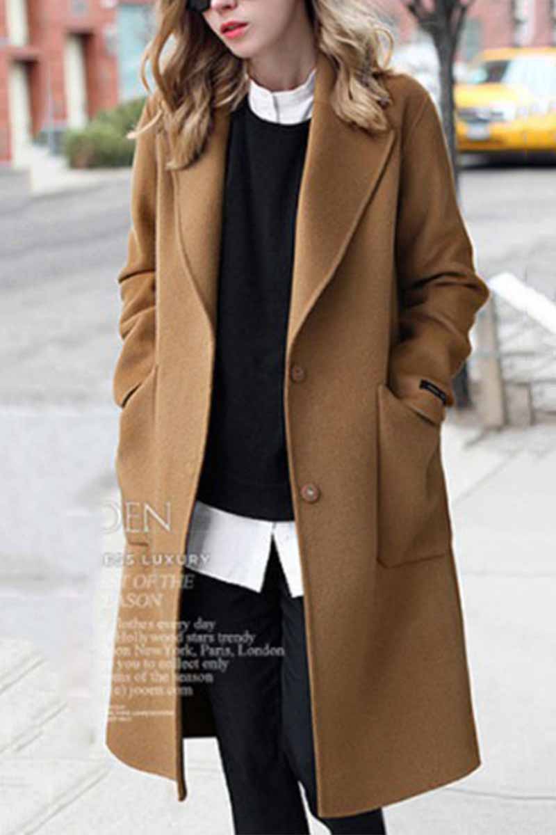 Hoombox  Loose Thick Solid Color Coat