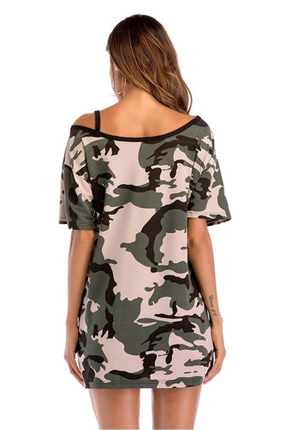 Camouflage Strapless T-shirt