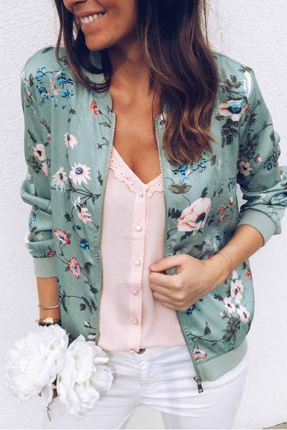Hoombox  Casual Fashion Printed Round Neck Long Sleeve Jacket(3 Colors)