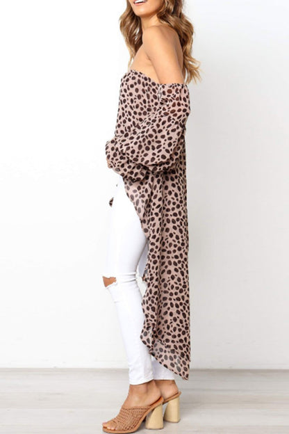 Hoombox  Off The Shoulder Leopard Printed Tops