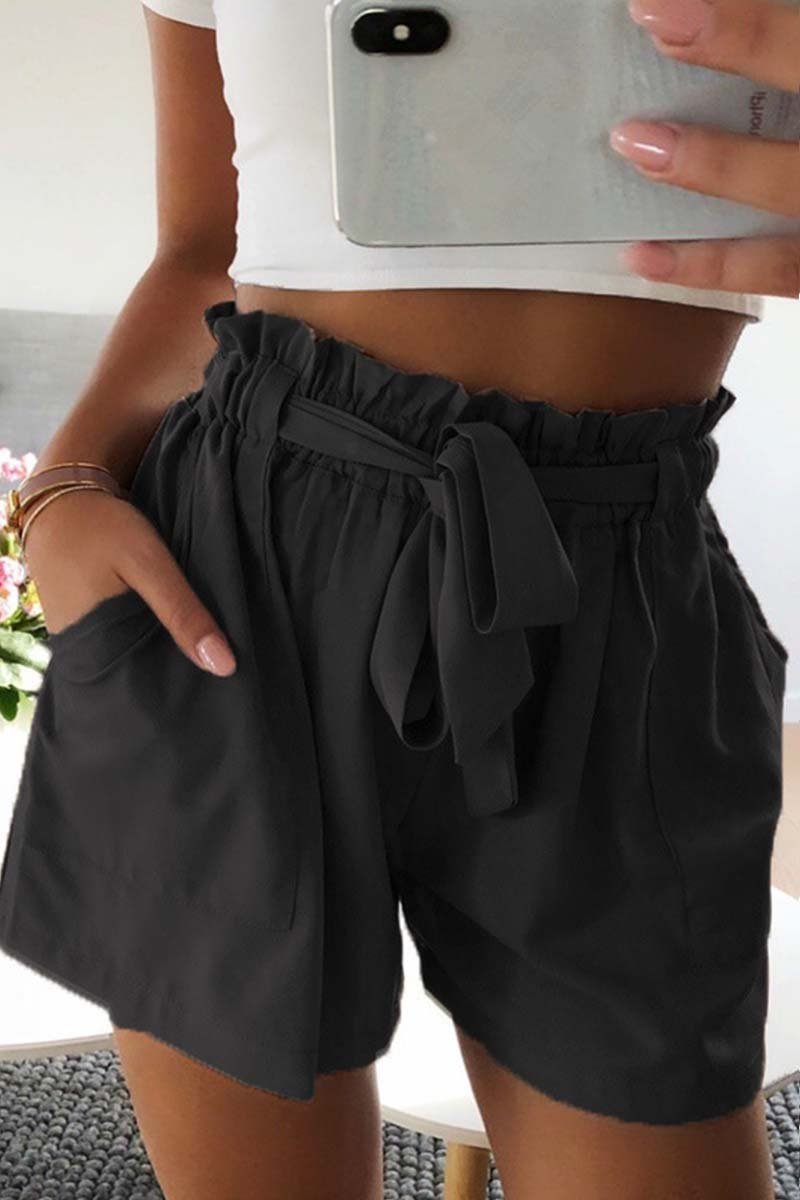 Hoombox  Casual Wide Leg Shorts With Ruffle(5 Colors)