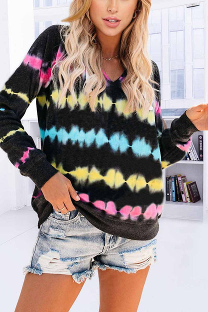 Hoombox  Color Striped Print Casual Hoodie
