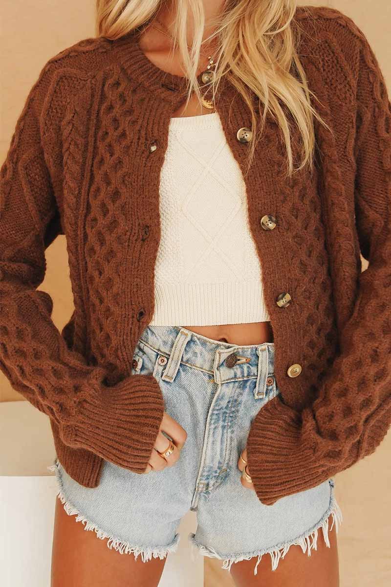 Hoombox  Vintage Knitted Cardigan Sweater