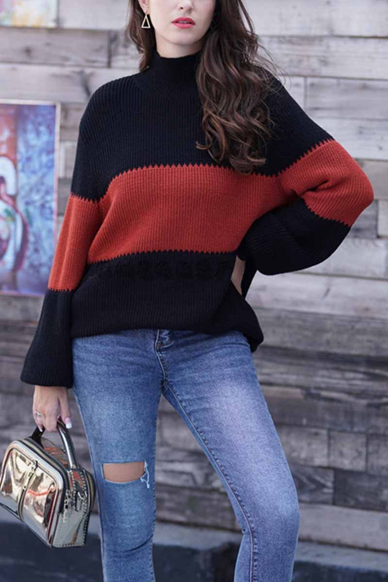 Hoombox  Loose Stripe Knitted Sweater