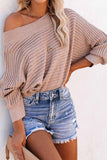 Hoombox  Sexy Striped Off-shoulder Sweater