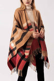 Hoombox  Essential Grid Loose Tassel Shawl Cloak(2 Colors)