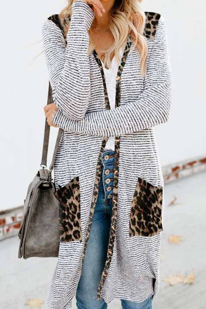 Hoombox  Loose Leopard Print Knitted Cardigan