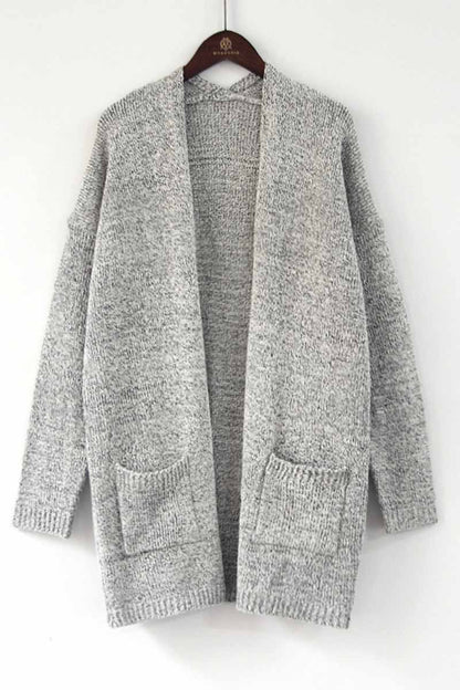 Hoombox  Solid Color Knitted Cardigan With Large Pockets
