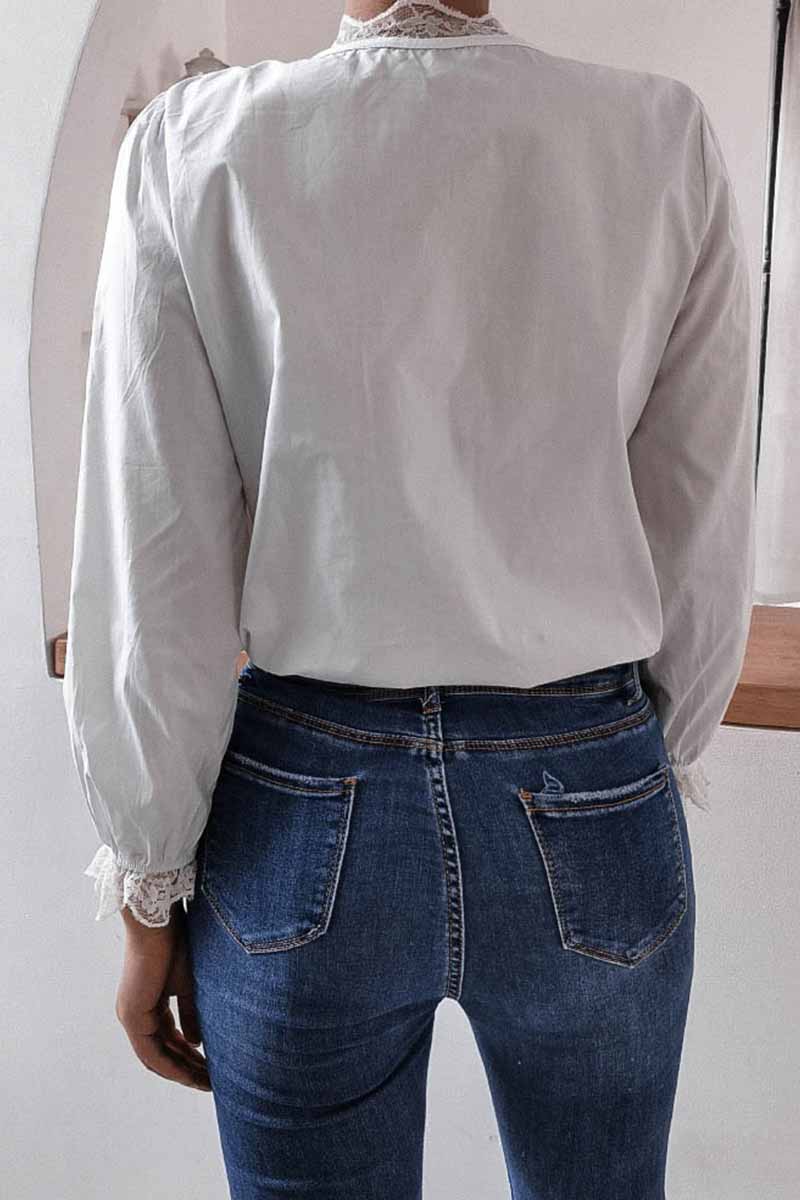 Hoombox  Long Sleeve Flared Sleeve Solid Color Shirt Tops