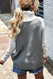 Hoombox  Contrasting High Neck Solid Sweater