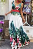 hoombox  Women Fashion Sleeveless Floral Print Maxi Dress