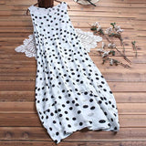 hoombox A Casual Round Collar Dot Print Dress