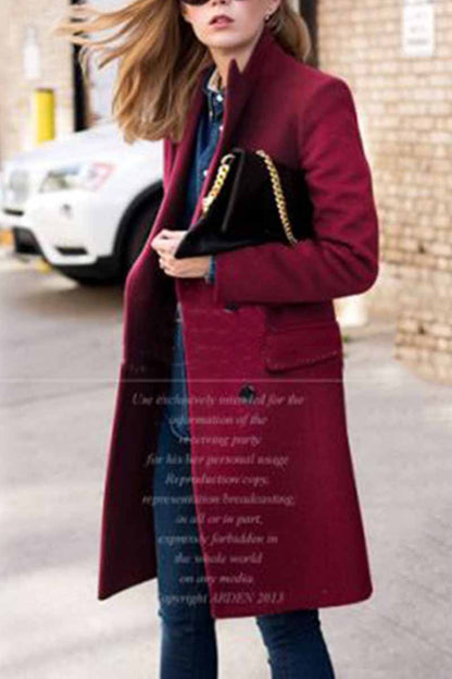 Hoombox  Thick Solid Color Button Coat(3 Colors)