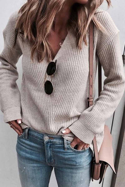 Hoombox  Sexy Fashion V-neck Knitted Sweater(5 Colors)