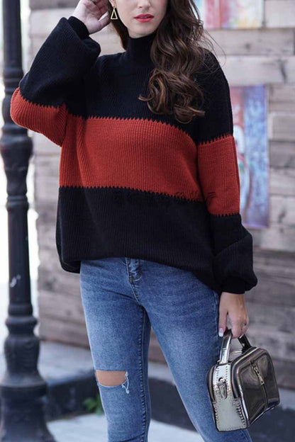 Hoombox  Loose Stripe Knitted Sweater