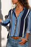 Hoombox  Casual V-Neck Print Stitching Long-Sleeved Spun Shirt（4 colors）