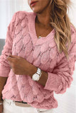 Hoombox  Loose V-neck Feather Solid Color Sweater(5 Colors)