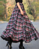 hoombox Vintage A Line Skirt Plaid Dress