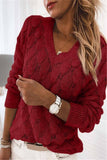 Hoombox  Loose V-neck Feather Solid Color Sweater(5 Colors)