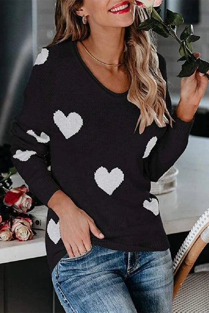 Hoombox  Loose V-Neck Love Knitted Sweater(5 colors)