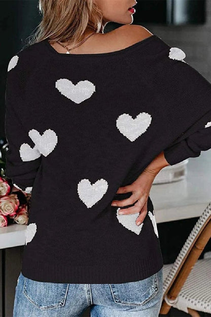 Hoombox  Loose V-Neck Love Knitted Sweater(5 colors)