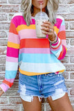 Hoombox  Rainbow Striped Multicolor Thin Tops(5 Colors)