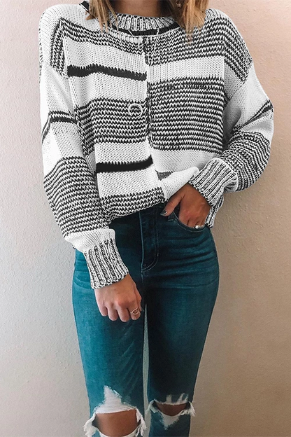 Hoombox  Striped Long Sleeve Pullover Sweater