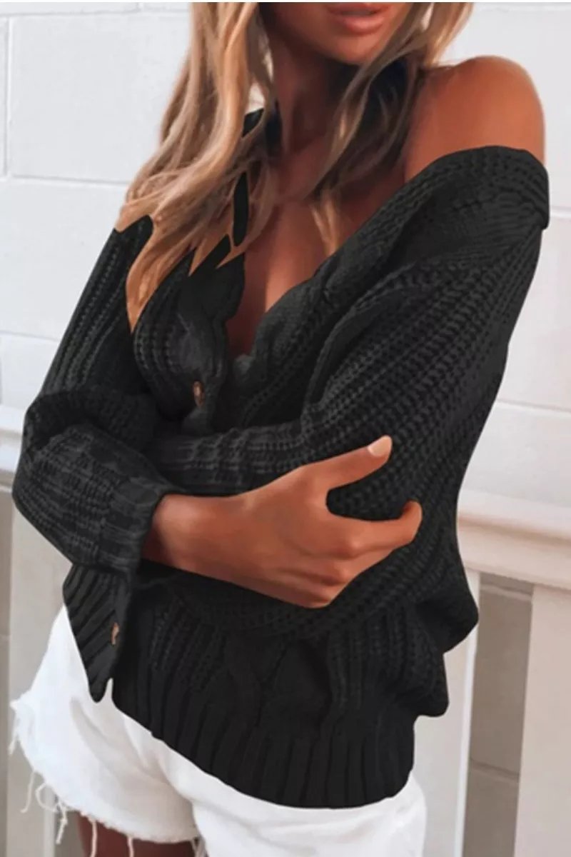 Hoombox  Striped V-neck Cardigan Knit Sweater（4 colors）
