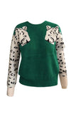 Hoombox  Snow Leopard Design Knit Sweater